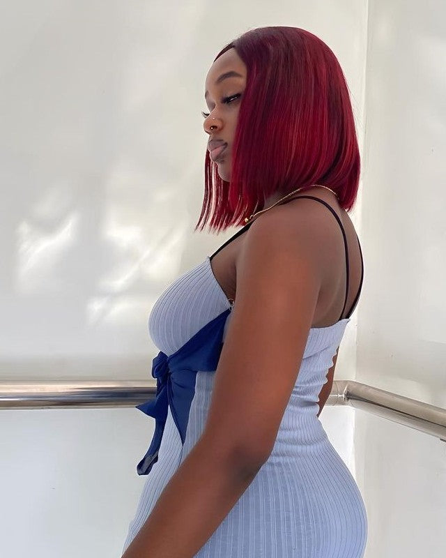 99J Straight Hair Bob 13X4 Transparent Lace Frontal Wig 100% Human Hair