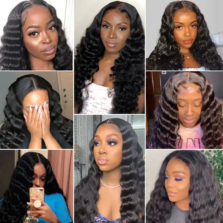 Loose Deep Wave 13X4 Lace Frontal Unit 10A Virgin Human Hair Wig Transparent Lace