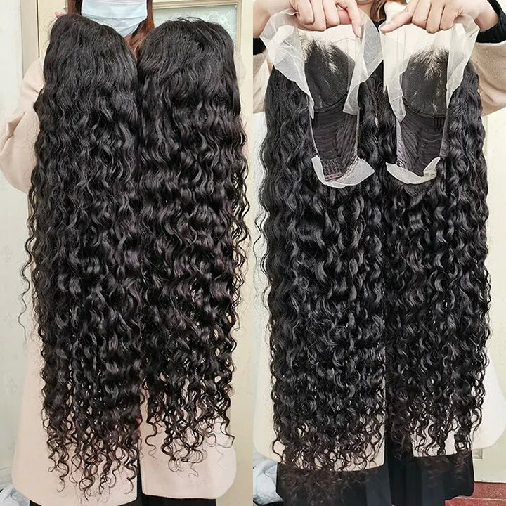 Water Wave 13x6 Lace Front Wig 10A Grade Virgin Human Hair Wig Transparent Lace