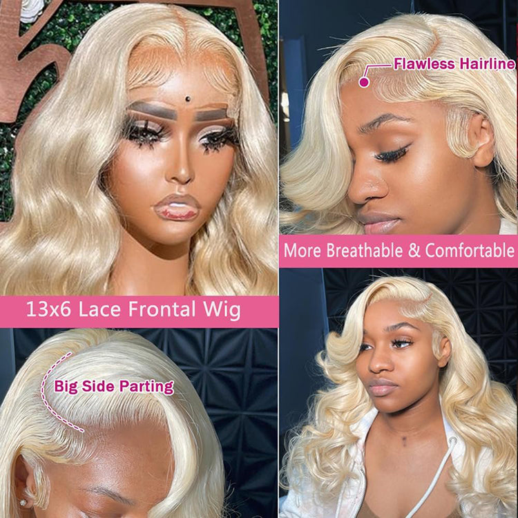 613 Body Wave Hair 13X6 Lace Frontal Unit Light Blonde Body Wave Hair Wig 180% Density