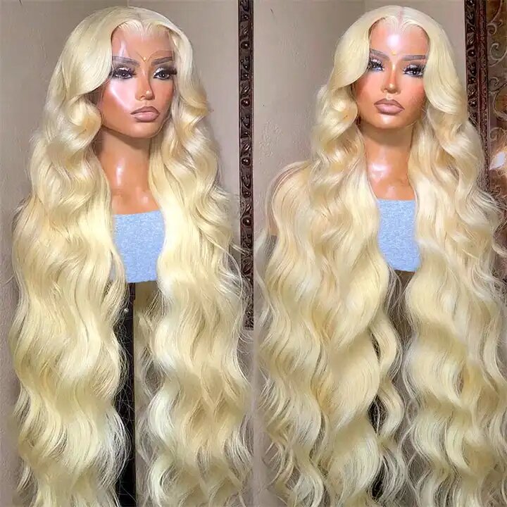 613 Body Wave Hair 13X6 Lace Frontal Unit Light Blonde Body Wave Hair Wig 180% Density