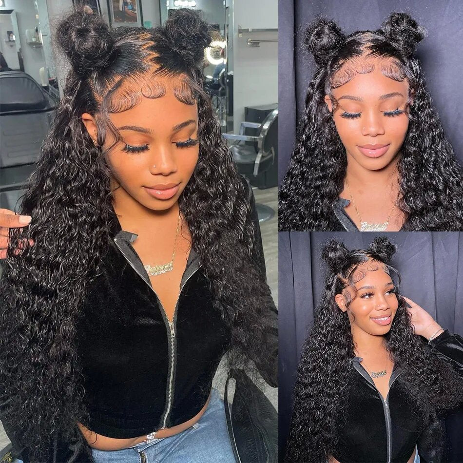 Jerry Curly hair 360 Lace wig Pre-Plucked Transparent Lace Long Wig 100% Human Hair