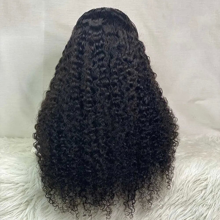 Kinky Curly hair 360 Lace wig Pre-Plucked Transparent Lace Long Wig 100% Human Hair