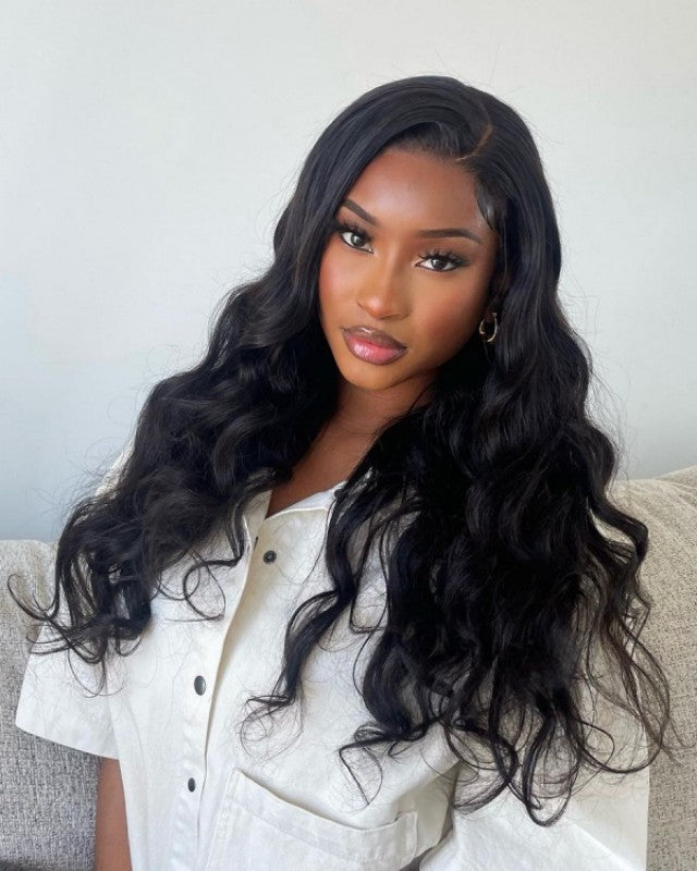 Loose Body Wave 13x6 HD Lace  Frontal Glueless Wig with Nature Hairline