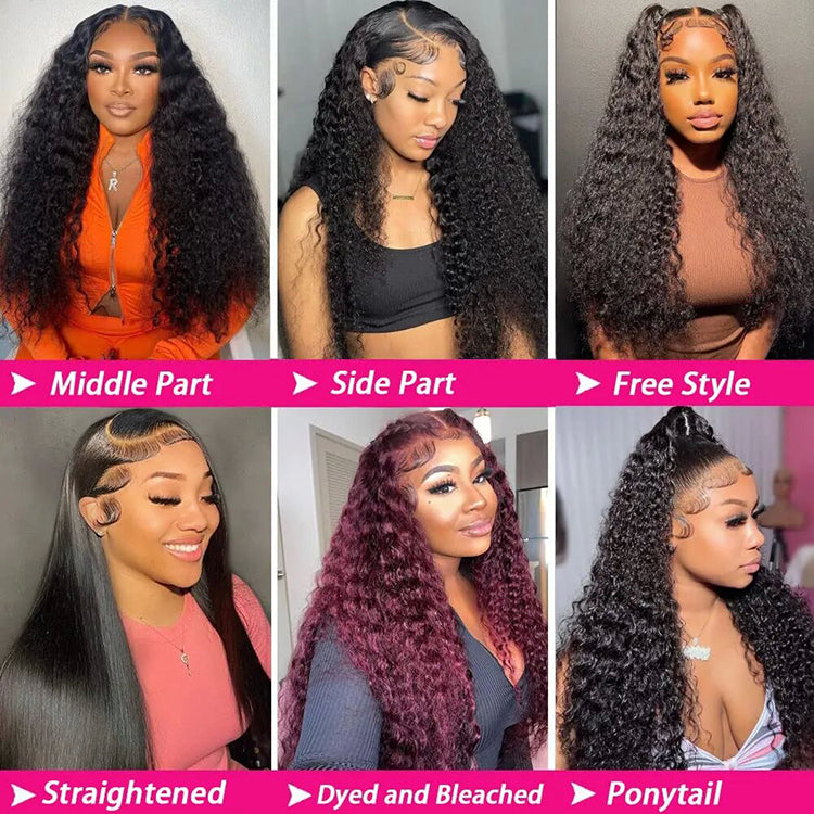 Deep Wave 13X4 Lace Frontal Unit 10A Virgin Human Hair Wig Transparent Lace