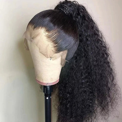 Kinky Curly hair 360 Lace wig Pre-Plucked Transparent Lace Long Wig 100% Human Hair