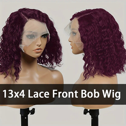 99j Jerry Curly Bob Transparent Lace Front Wig Nature Hairline 100% Human Hair