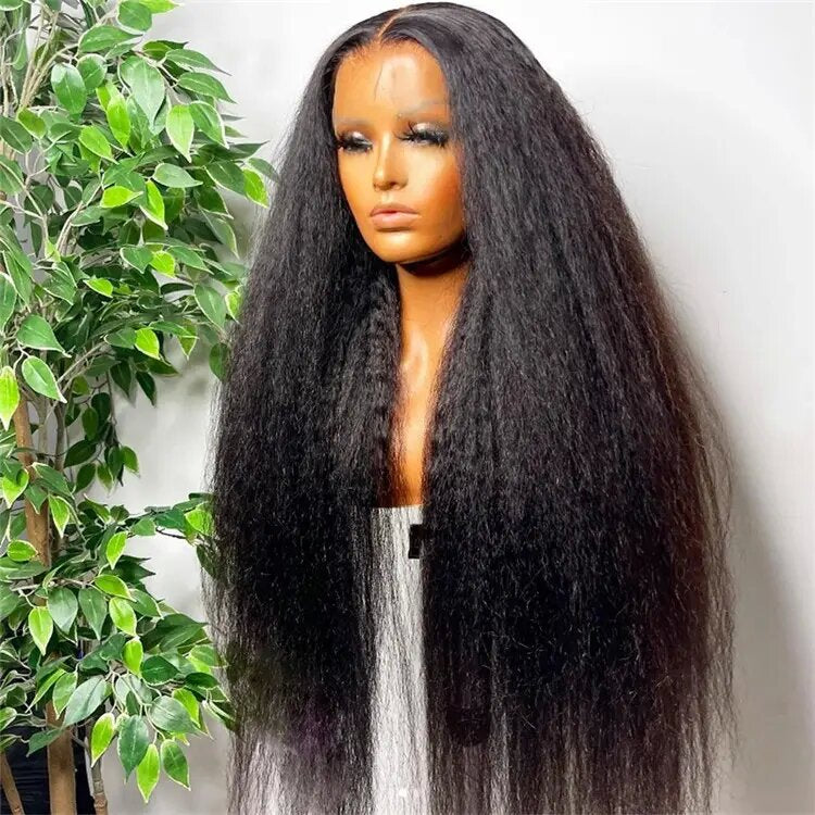 Kinky Straight Ready to Go Wig Glueless HD Lace Closure Wig Pre-cut Lace Wig