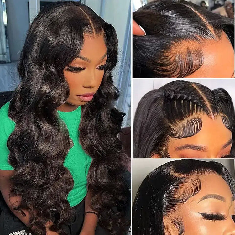 Body Wave HD 13X6 Lace Frontal Wig Nature Hairline 100% Human Hair