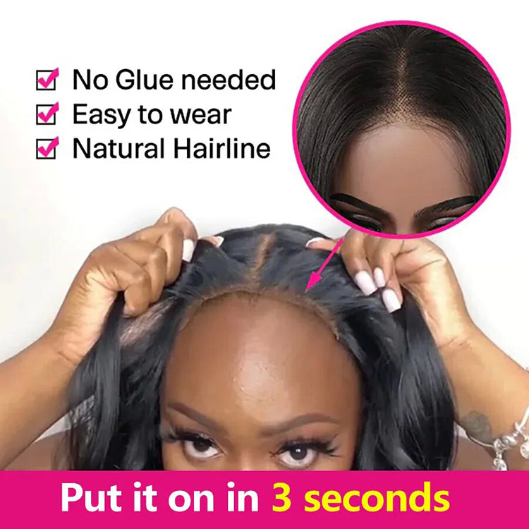 Body Wave Ready To Go Glueless HD Lace Closure Wig Undetectable Pre Cut Lace Wig Beginner Friendly