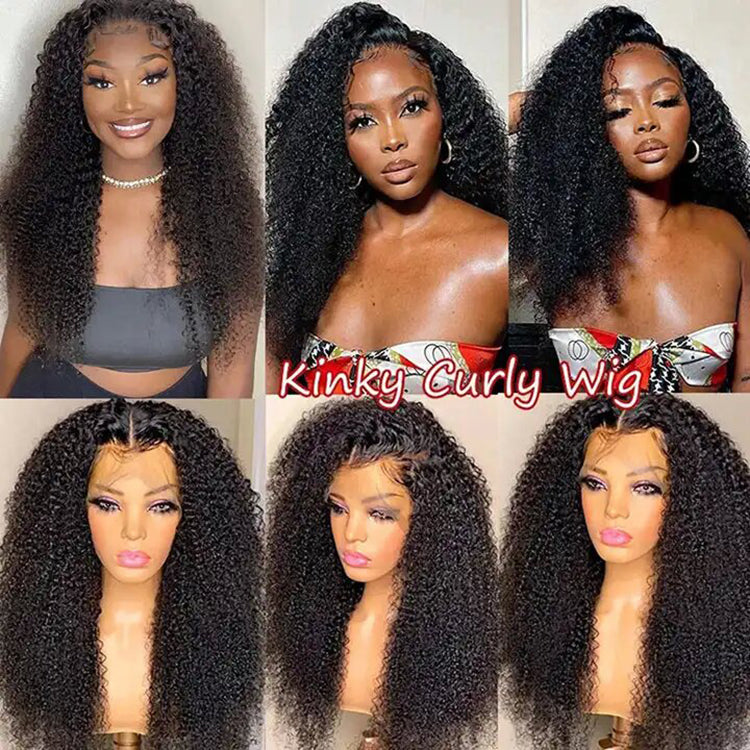 Kinky Curly HD 13X6 Lace Frontal Wig Nature Hairline 100% Human Hair