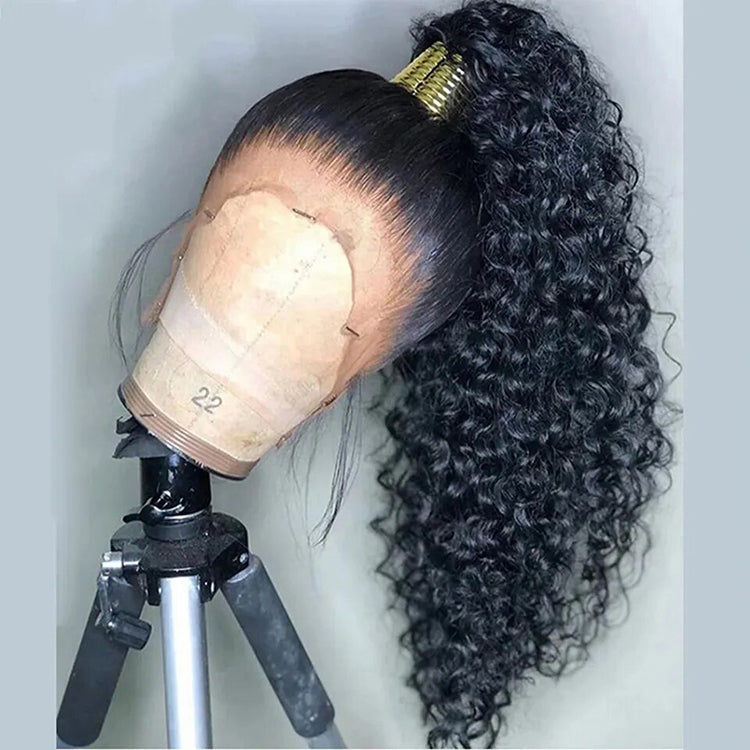 Jerry Curly hair 360 Lace wig Pre-Plucked Transparent Lace Long Wig 100% Human Hair