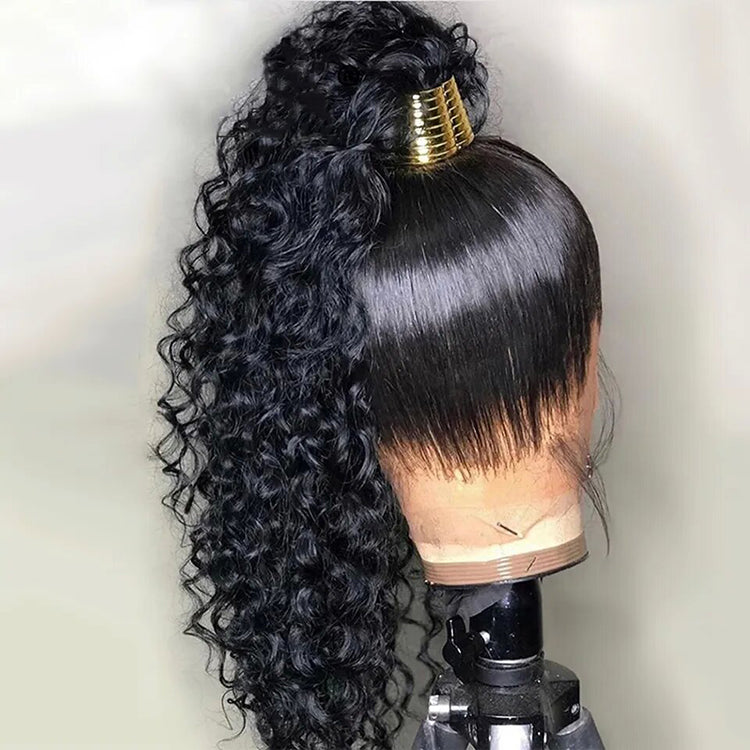 Jerry Curly hair 360 Lace wig Pre-Plucked Transparent Lace Long Wig 100% Human Hair