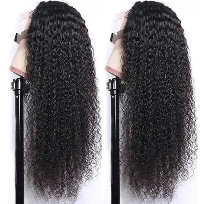 Jerry Curly 13X4 Lace Frontal Unit 100% Virgin Human Hair Wig Transparent Lace