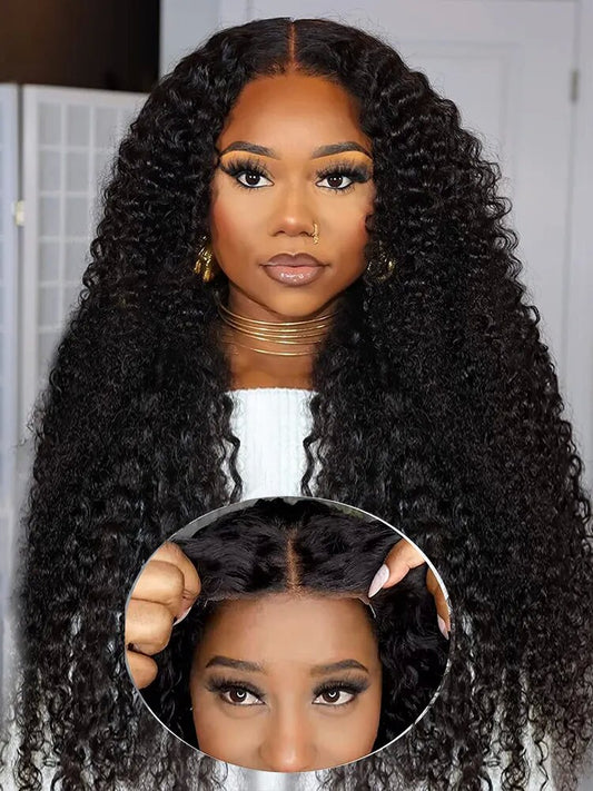 Kinky Curly Wear and Go Wig Glueless HD Lace Closure Wig Pre-cut Lace Wig