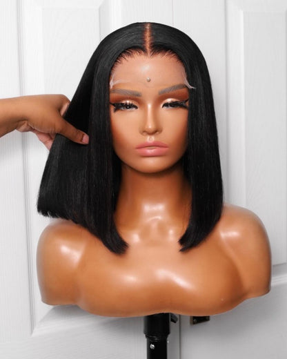 Straight Hair 4X4 Transparent Lace Closure Bob Wig 100% Human Hair