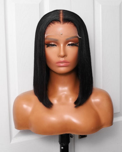 Straight Hair 4X4 Transparent Lace Closure Bob Wig 100% Human Hair