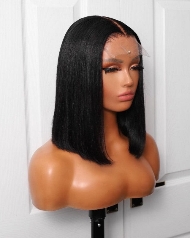 Straight Hair 4X4 Transparent Lace Closure Bob Wig 100% Human Hair