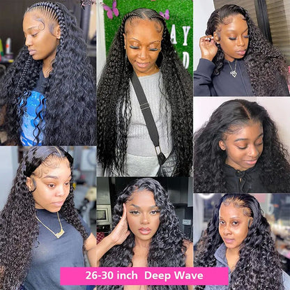 Deep Wave HD 13X6 Lace Frontal Wig Nature Hairline 100% Human Hair