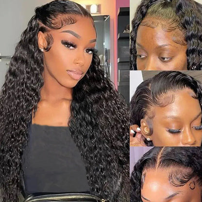 Deep Wave HD 13X6 Lace Frontal Wig Nature Hairline 100% Human Hair