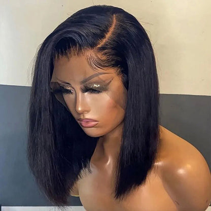 Straight Hair Bob 13X4 Transparent Lace Frontal Wig 100% Human Hair