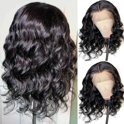 Loose Body Wave Bob 13X4 Transparent Lace Frontal Wig 100% Human Hair