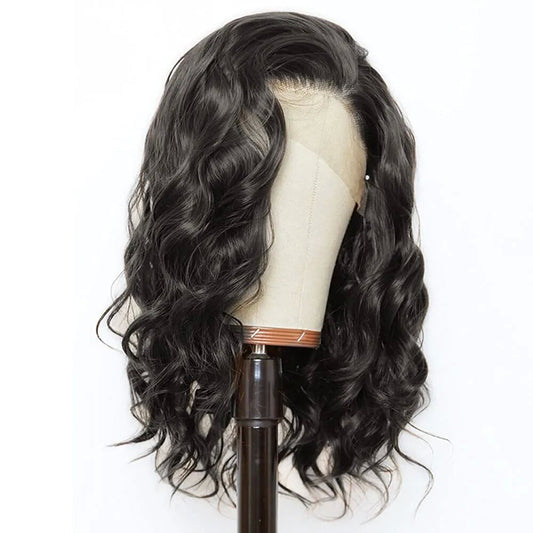 Loose Body Wave Bob 13X4 Transparent Lace Frontal Wig 100% Human Hair