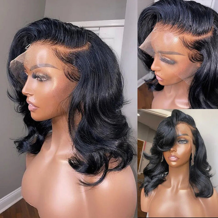 Body Wave Short Bob Wig 13x6 Frontal HD Lace Glueless Wig