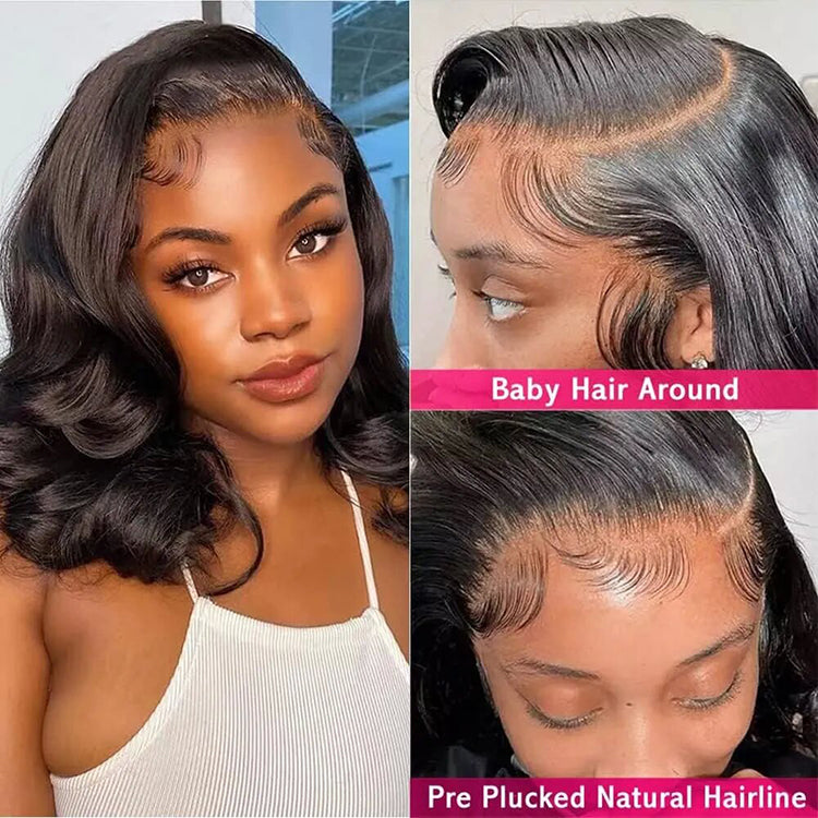 Body Wave Short Bob Wig 13x6 Frontal HD Lace Glueless Wig