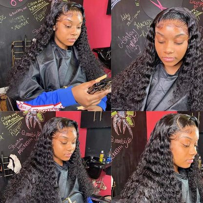 Deep Wave HD 13X6 Lace Frontal Wig Nature Hairline 100% Human Hair