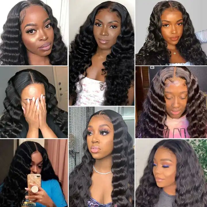 Loose Deep Wave HD 13X6 Lace Frontal Wig Nature Hairline 100% Human Hair