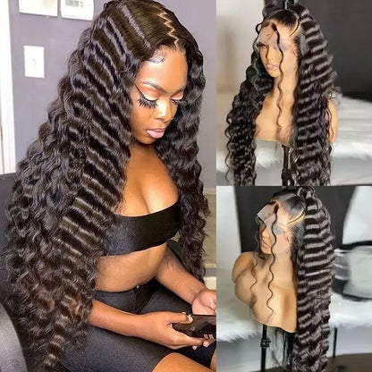 Loose Deep Wave HD 13X6 Lace Frontal Wig Nature Hairline 100% Human Hair