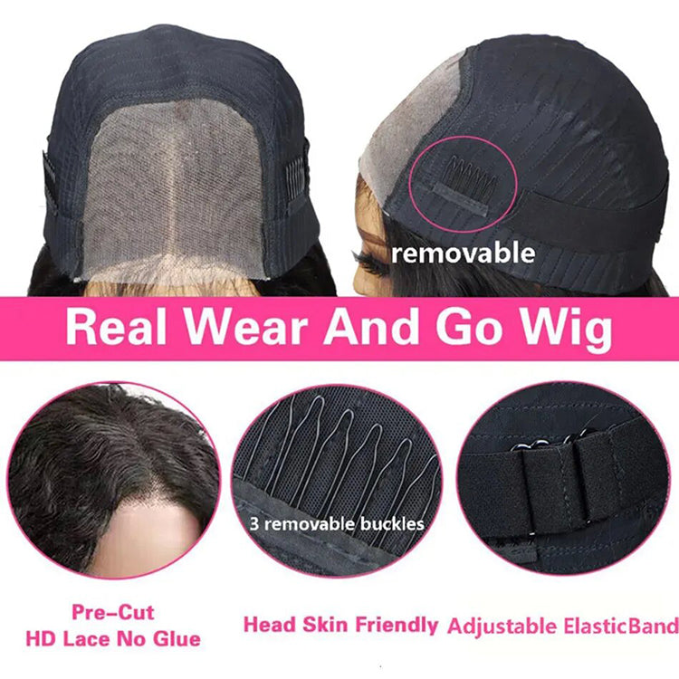 Body Wave Ready To Go Glueless HD Lace Closure Wig Undetectable Pre Cut Lace Wig Beginner Friendly