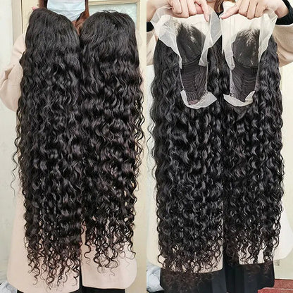 Water Wave 13x6 Lace Front Wig 10A Grade Virgin Human Hair Wig Transparent Lace