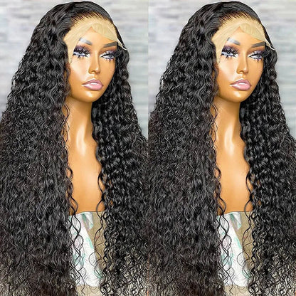 Water Wave hair 360 Lace wig Pre-Plucked Transparent Lace Long Wig 100% Human Hair