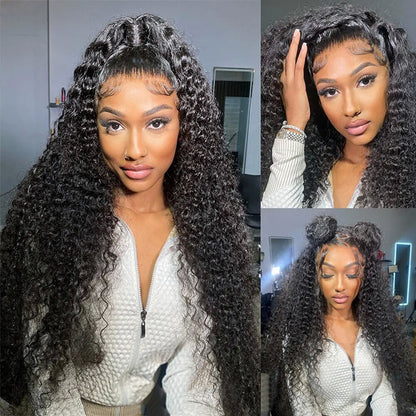 Water Wave hair 360 Lace wig Pre-Plucked Transparent Lace Long Wig 100% Human Hair