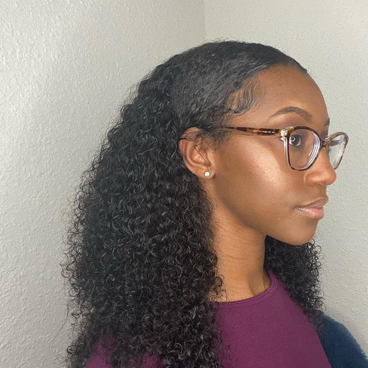 U Part Wig Kinky Curly U Part Human Hair Wig 150% Density Glueless Natural Looking Hairline
