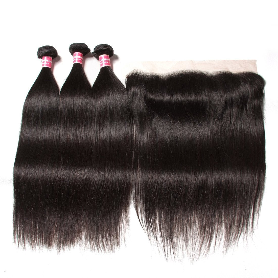 Brazilian Straight Hair 3 Bundles with 13x4 Ear to Ear Lace Frontal-Petalwigs