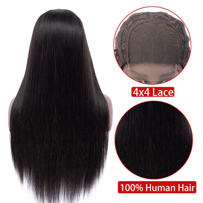 Straight 4X4 Lace Closure Unit 100% Virgin Human Hair Wig