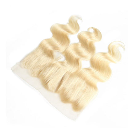 Blonde Color Body Wave Human Hair 3 Bundles with 13x4 Lace Frontal