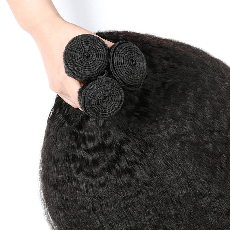 Kinky Straight Virgin Hair Bundles Deal 10A Virgin Human Hair