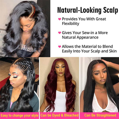 Body Wave 13x6 Lace Front Wig 10A Grade Virgin Human Hair Wig Transparent Lace