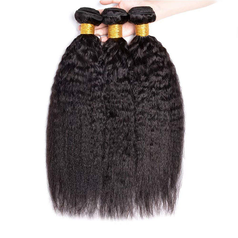 Kinky Straight Virgin Hair Bundles Deal 10A Virgin Human Hair