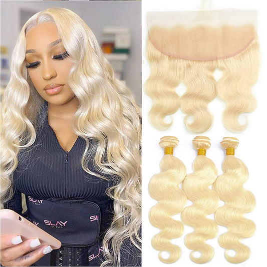 613 Body Wave 3 Bundles with 13X4 Lace Frontal Can Make Into Wig for you