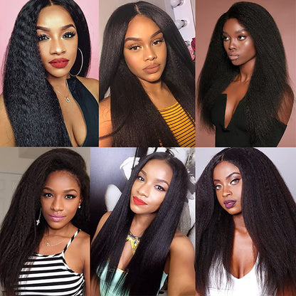 Kinky Straight 3 Bundles with 4X4 Lace Closure 10A Virgin Human hair Can Make Into Wig for you