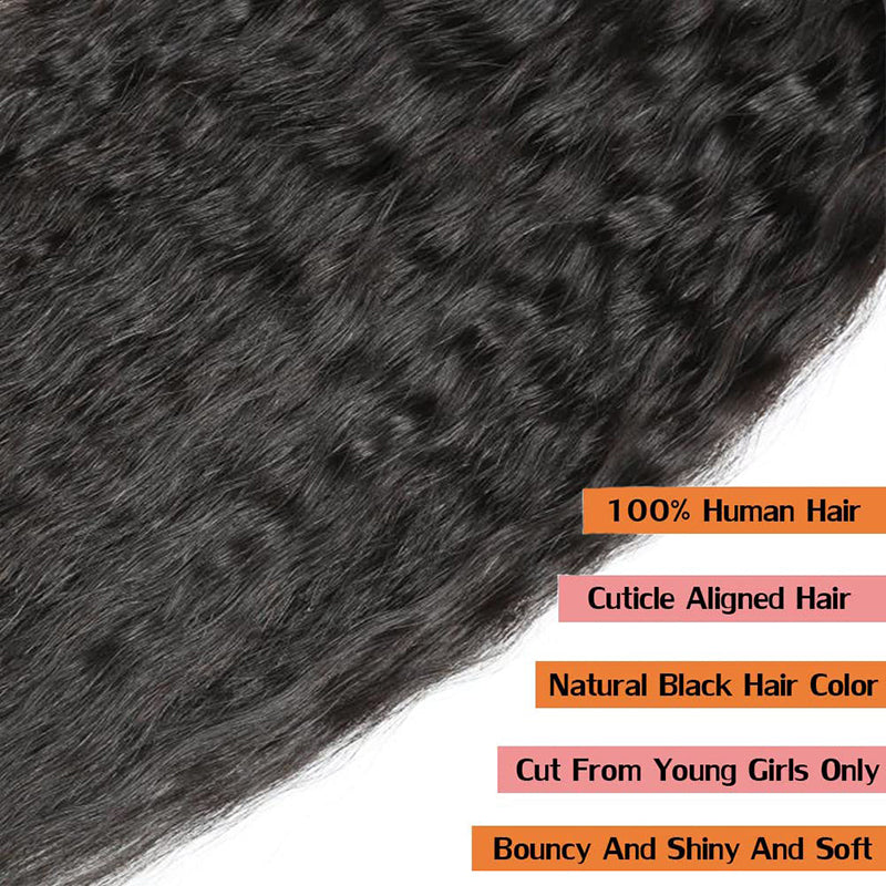 Kinky Straight Virgin Hair Bundles Deal 10A Virgin Human Hair