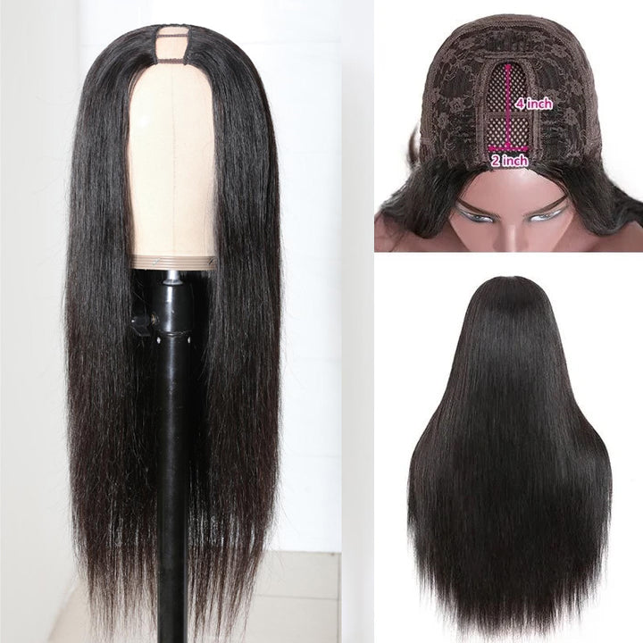 Straight U Part Wig 150% Density Classic Virgin Remy Human Hair