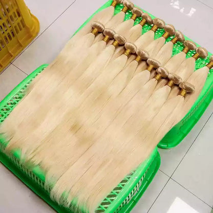 613 Straight 3 Bundles with 4X4 Lace Closure Can Make Into Wig for you