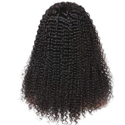 Jerry Curly 13X4 Lace Frontal Unit 100% Virgin Human Hair Wig Transparent Lace