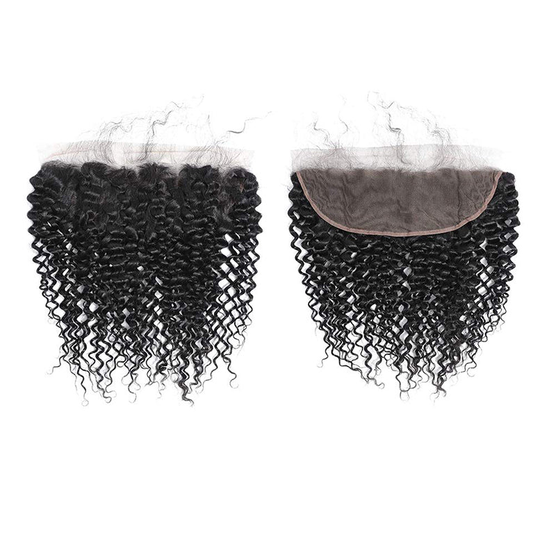 Jerry Curly 3 Bundles with 13X4 Lace Frontal 100% Human Hair Can Make Into Wig for you